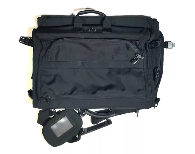 Tumi Tri Fold Garment Bag With Strap Black Nylon Hanging Luggage 41 Inch