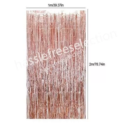 2M Tinsel Curtain Foil Metallic Fringe Backdrop Party Door Decorations Event 3