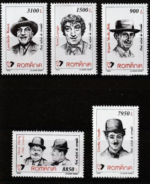 Rumänien postfrisch Minr.5435 - 5439 Komiker Chaplin Laurel & Hardy u.a. Satz 17