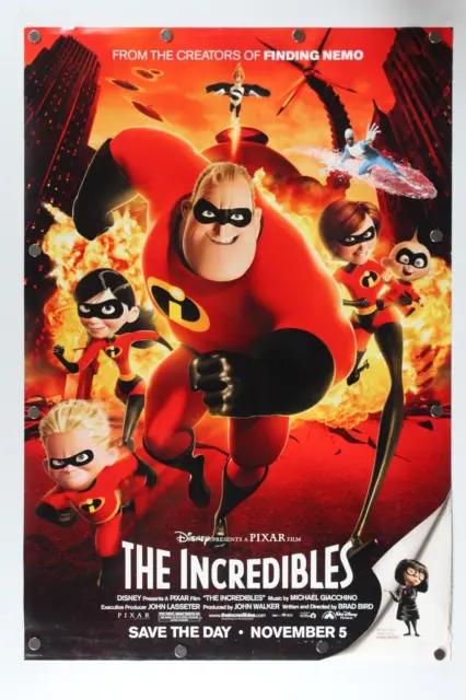 The Incredibles 2004 Double Sided Original Movie Poster 27" x 40"