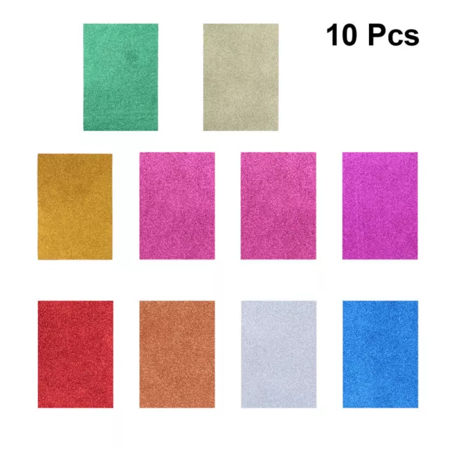 10 Colored Sparkly Glitter Cardstock Paper Sheets for DIY Projects & Party Decor