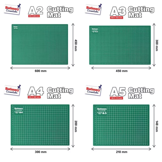A2 A3 A4 A5 Cutting Mat Non-Slip Self-Healing Printed Grid Lines Art & Craft