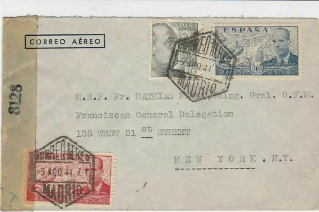 spain  1944 censor stamps cover ref 19324