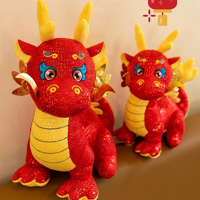 Peluche Drago Cinese ISAKEN – Morbido E Abbracciabile, 4 Taglie (15-45 Cm), Regalo Di Capodanno Per Bambini