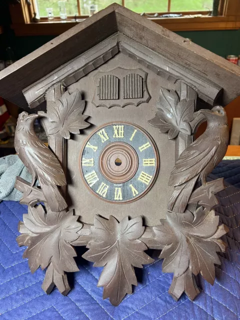 Antique Musical Cuckoo Clock House Box For Parts