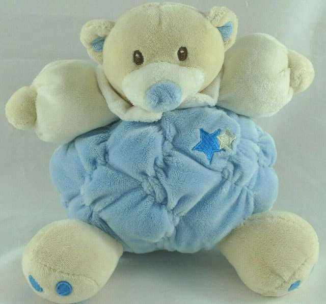 Doudou Peluche gros OURS rond bleu étoiles TOODO suisse big teddy bear blue star