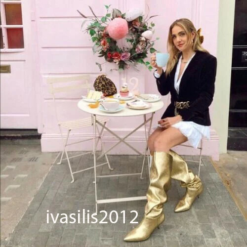 Tall gold deals boots