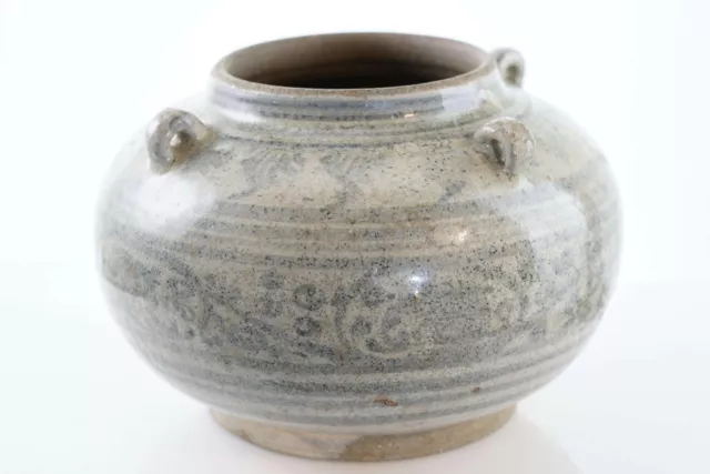 Large 15th/16th Century Thai Sawankhalok Kiln Blue Underglaze decorated jar