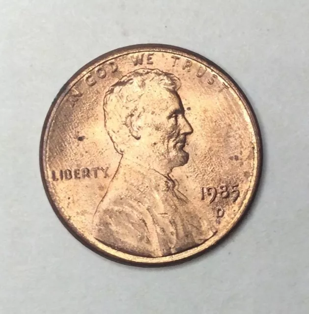 1985D  USA 1 Cent Coin. Still has mint bloom. Great quality American coin.L.