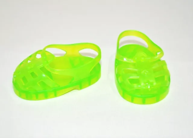 18" Doll Clothes Fits American Girl Our Generation  Shoes Green Jelly Sandals