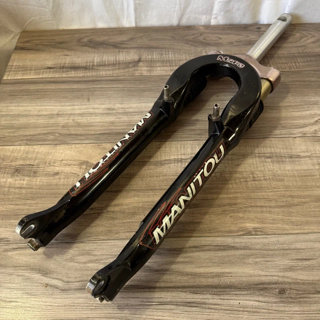 Fourche VTT Suspension Manitou X-Vert E - 26 Pouces - V-Brake Et Disque - Jaune - Vintage