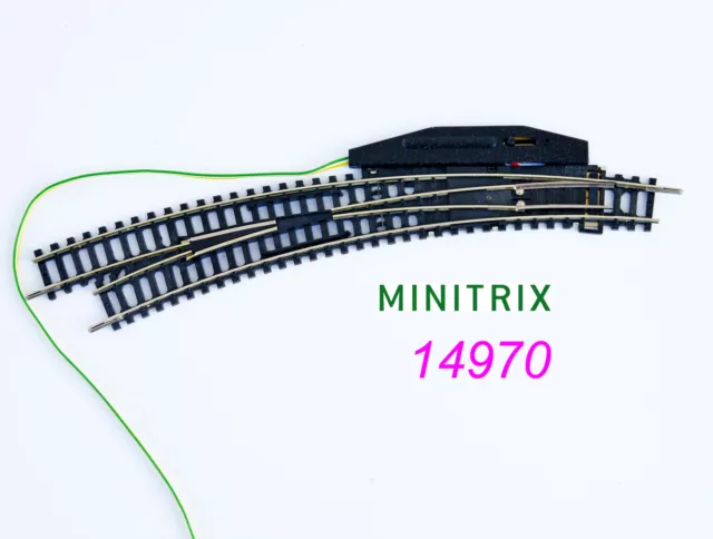 Minitrix 14970 elektrische Bogenweiche links, 1 Stück, in der OVP neu!