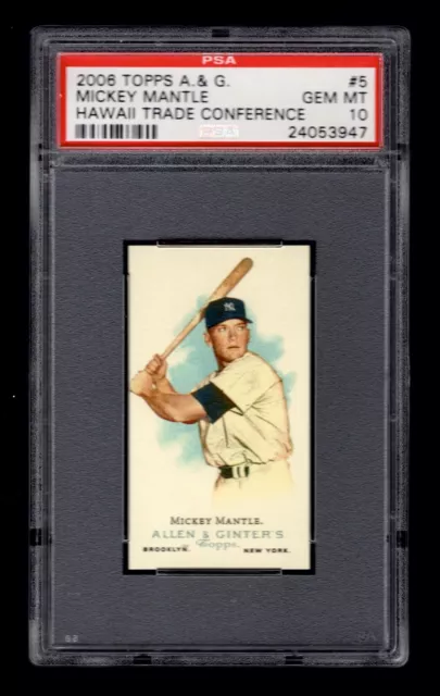PSA 10 MICKEY MANTLE Topps A&G Card #5 HAWAII TRADE CONFERENCE + HIGHEST GRADED