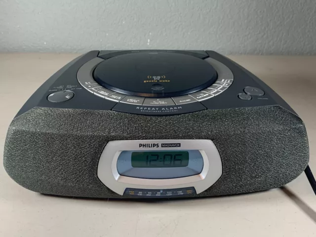 PROBADO FUNCIONA Philips Magnavox AJ3935 Suave Despertador CD Radio AM/FM
