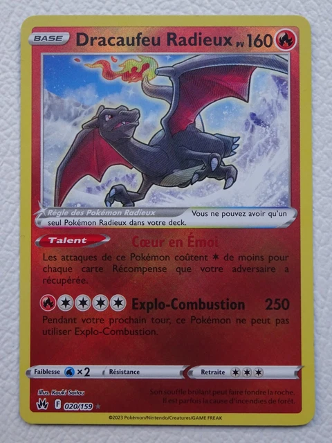 CARTE POKEMON DRACAUFEU Radieux 020/159 Zenith Supreme FR NEUF EUR 8,52
