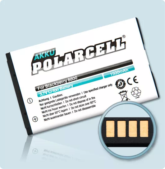 PolarCell Akku für BlackBerry 8800 8800c 8820 8830 8800r C-X2 Batterie Accu Acku