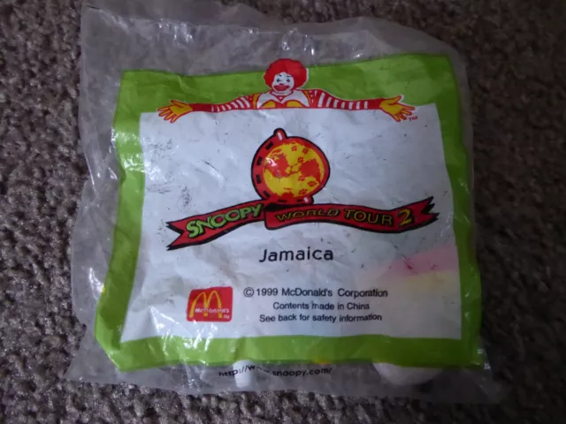 Collectible Vintage "McDonalds" Snoopy World Tour 2  "Jamaica". New in Packet.