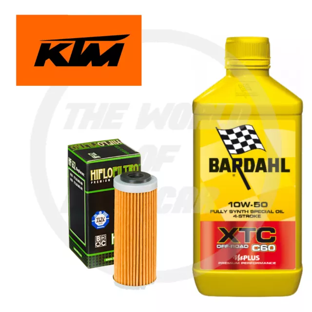 Kit/Tagliando Ktm Exc/250 350 400 530 Bardahl Xtc Off-Road 10W50 Filtro Olio