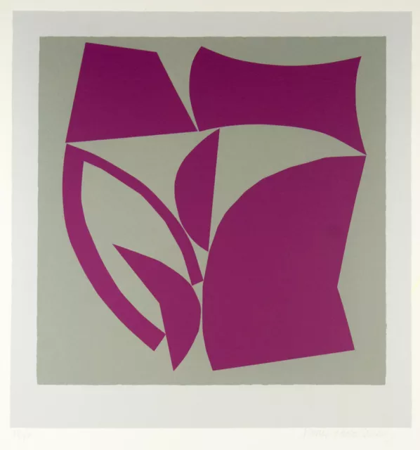 Alun LEACH JONES Untitled (Pink Shapes) - Signed Abstract Screenprint, The Field