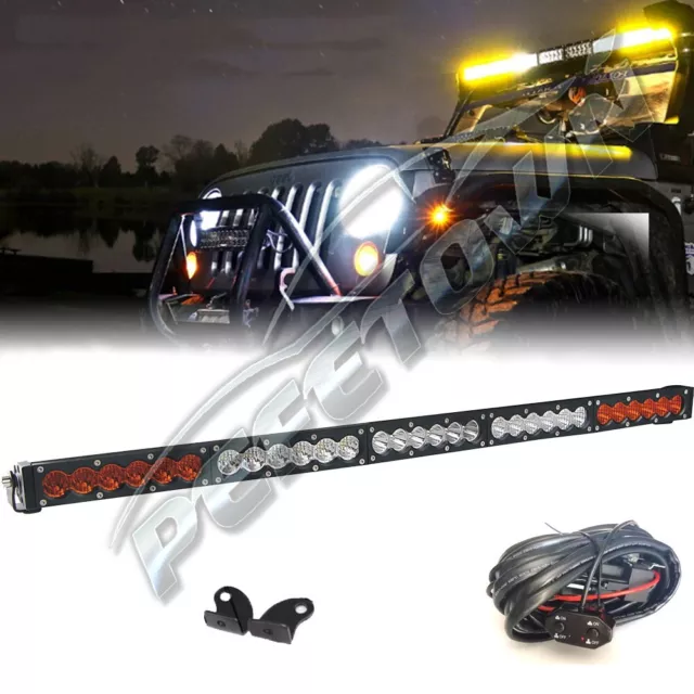 32Inch LED Work Light Bar Amber White Combo Offroad Car Truck 4WD Driving Bumper