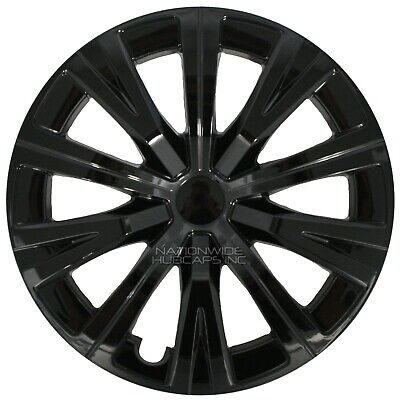 16" Set of 4 Black Wheel Covers Snap On Full Hub Caps fits R16 Tire & Steel Rim
