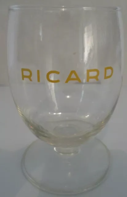 Ancien verre / petit ballon, Ricard, écriture jaune
