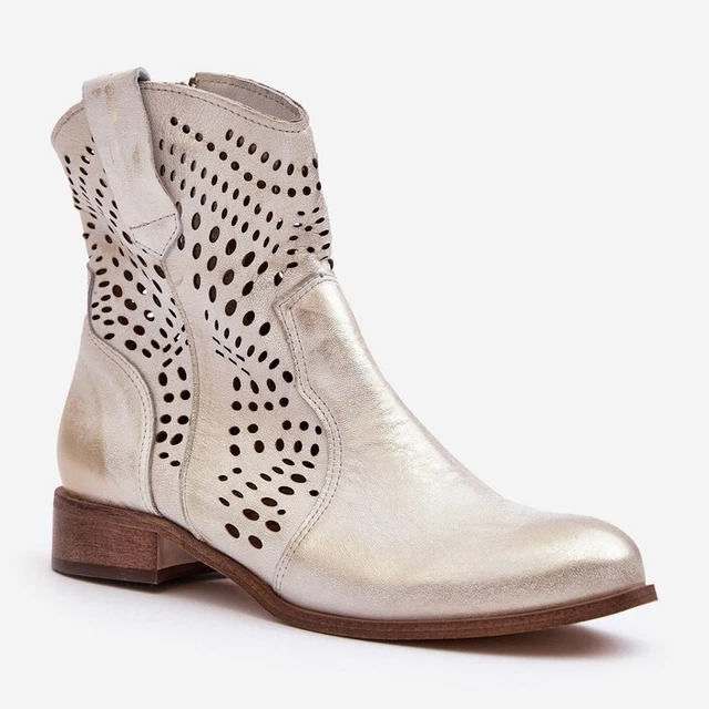 Lewski LEWSKI SHOES SANTIAGS Femme Cuir Ajouré Doré Lewski 3305/2 blanche EUR ...
