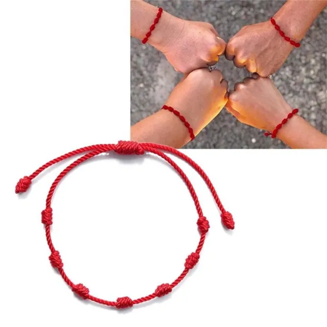 Amulet Weave Jewelry Tibetan Red Rope 7 Knots