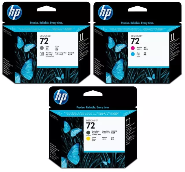 Genuine HP 72 printheads (C9380A C9383A C9384A) lot - FREE UK DELIVERY! VAT inc.