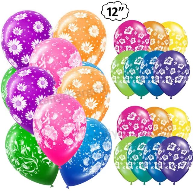 12" Colourful flower Printed Balloons Helium/Air Quality Latex Baloons birthday