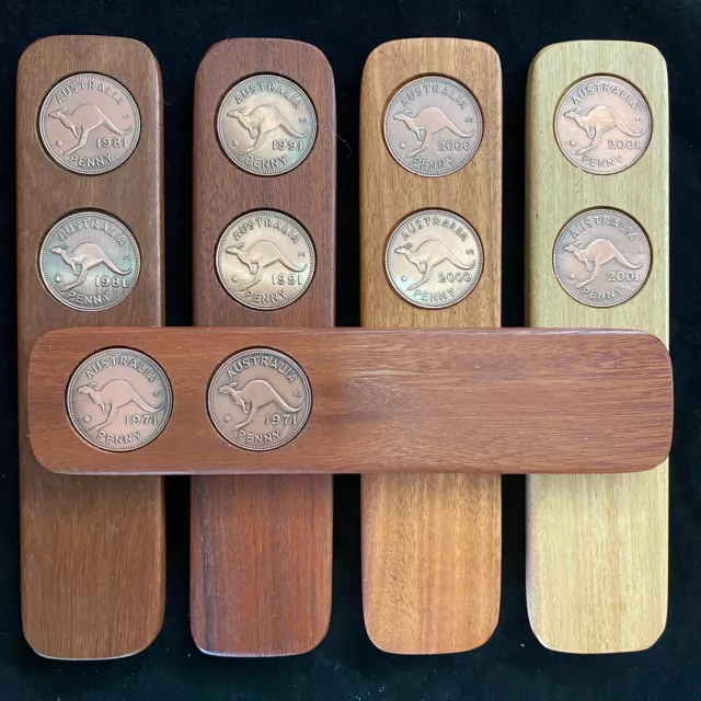 Aussie Two-Up Game set with original Australian pennies. Anzac Day