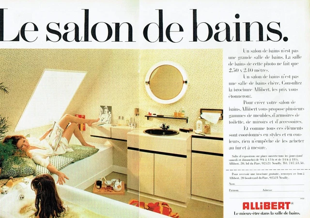 publicité Advertising 0323 1980   les salons de bains Allibert  2p