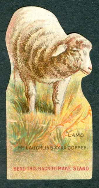 1890s LAMB Animals Coffee Card K69 McLAUGHLIN xxxx Coffee Die Cut PAPER DOLL Toy