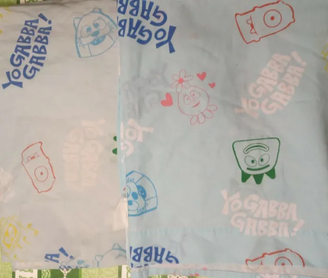 Yo Gabba Gabba Vintage Toddler Bedding Fitted Flat Sheet 2 Piece Set