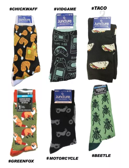 Mens Funky NOVELTY SOCKS-Chicken & Waffle-Game-Fox-Beetle-Taco-Motorcycle-CHOOSE