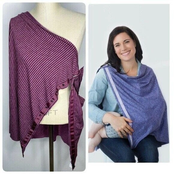 Nuroo | One Size Purple/Maroon Versatile Cover Up Snap Nursing Scarf