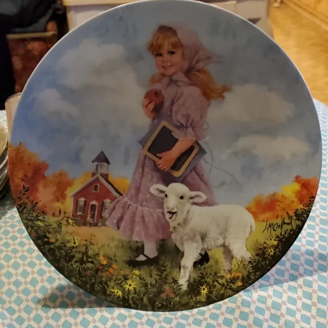 Vtg 1985 Mary Had a Little Lamb Collector Plate John McClelland Mother Goose