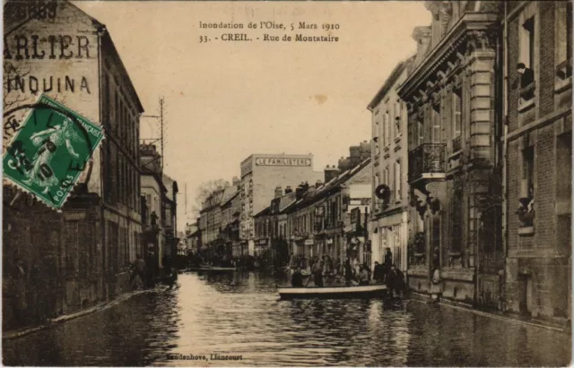 CPA CREIL - Rue de MONTAIRE - Floodation de l'Oise Mars 1910 (62969)