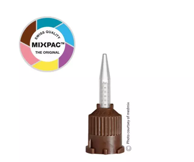 Original Medmix Mixpac T-Mixer Brown Natural Element Pack of 25 Free II Ship