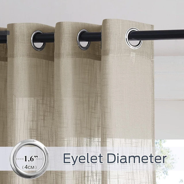 PONY DANCE Long Net Curtains for Living Room, 1 Pair, W 52 inch x D 95 inch