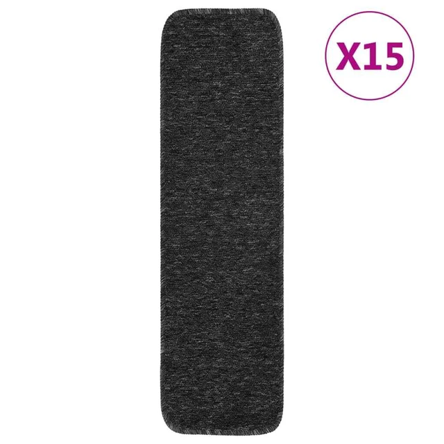 Vidaxl Tappetini per Scale 15 pz 75x20 cm Antracite Antiscivolo