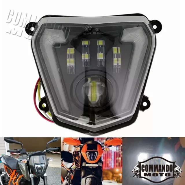 For KTM 690 Duke 2012-2019 690R LED Headlight Assembly DRL Day Running  Light Kit