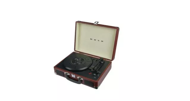 Bush Classic Retro Portable Case Record Player - Brown