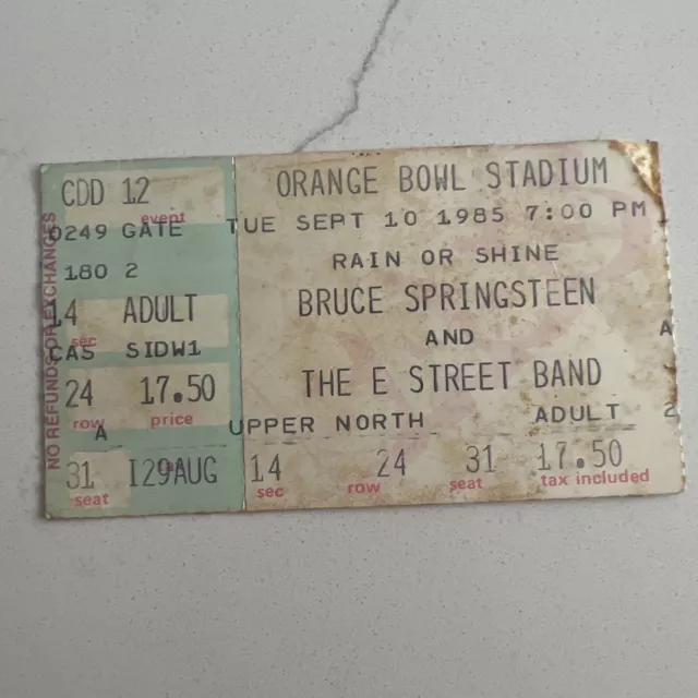 1985 Vintage Concert Ticket Stub BRUCE SPRINGSTEEN E STREET BAND At The OBS