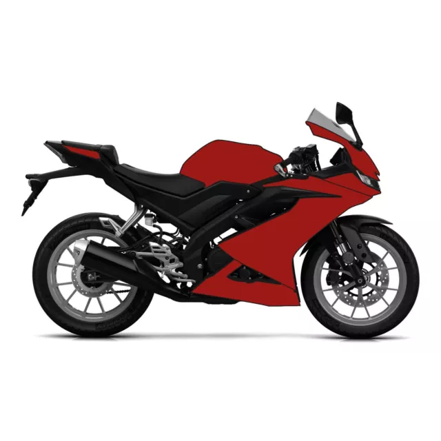 27 Piece Full Fairing Kit Satin Red/Black for Yamaha YZF-R 125 19-22