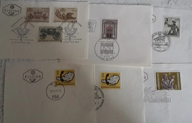 6 Ersttagsstempel 1972 siehe Bild