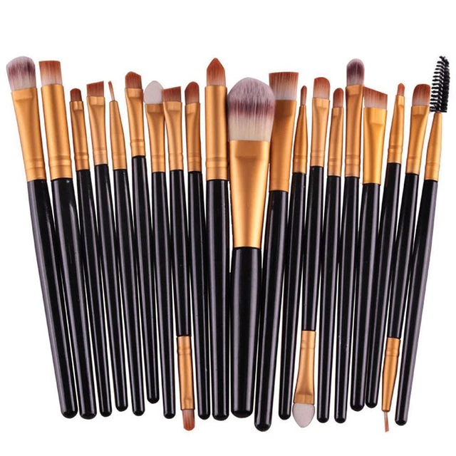 Set da 20 pezzi Kabuki con Pennelli da Trucco per Cipria Ombretti Fondo