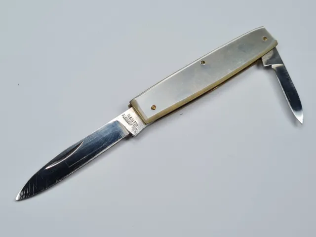 Vtg Old Rare German C. Jul. Herbertz Mother Of Pearl Folding Pocket Pen Knife