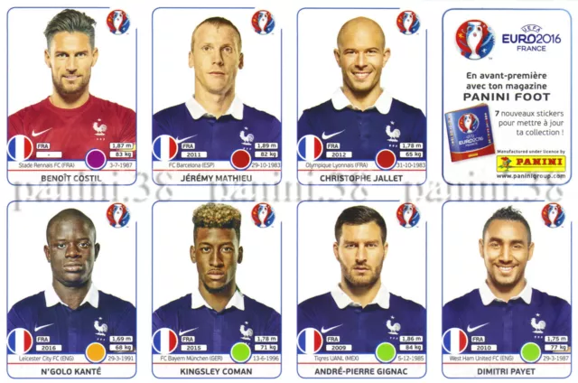 RARE !! Update FRANCE "UEFA EURO 2016" ORIGINAL Extra-Stickers PANINI