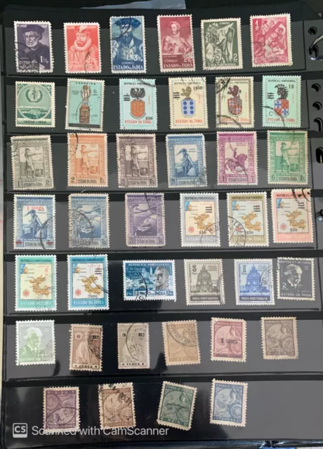 A collection of 40 diff. used Indian Portuguese postage stamps  issued 1914-1957